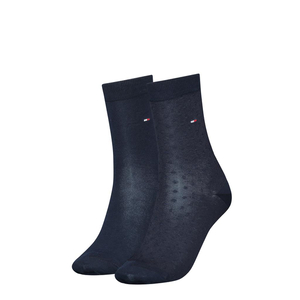 Tommy Hilfiger Sock Dot Tencel (2-pack), dames sokken, donkerblauw gestipt