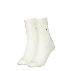 Tommy Hilfiger Sock Dot Tencel (2-pack), dames sokken, wit gestipt