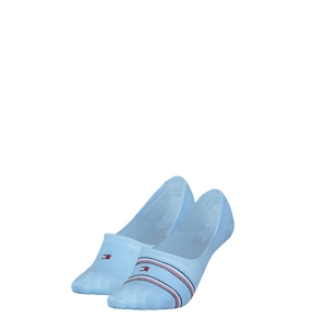 Tommy Hilfiger Footie Coastal Stripe Tencel (2-pack), dames onzichtbare sokken, blauw gestreept