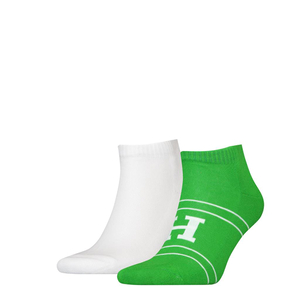 Tommy Hilfiger Sneaker Sport Patch (2-pack), heren enkelsokken, groen dessin