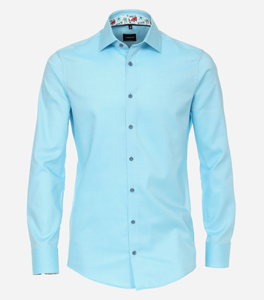 VENTI modern fit overhemd, structuur, turquoise