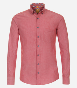 Redmond modern fit overhemd, popeline, rood