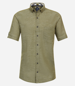 Redmond comfort fit overhemd, korte mouw, popeline, groen