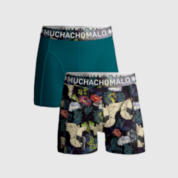 Muchachomalo boxershorts, heren boxers normale lengte (2-pack), Baretta Blue Hawai