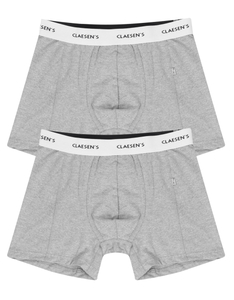 Claesen's Basics normale lengte boxer (2-pack), heren boxer, grijs