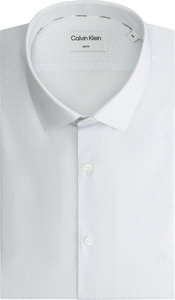 Calvin Klein slim fit overhemd, Geometric Print Slim Shirt, wit dessin