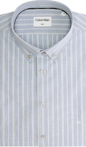 Calvin Klein slim fit overhemd, Chambray Stripe Slim Shirt, lichtblauw gestreept