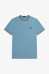 Fred Perry Twin Tipped regular fit T-shirt M1588, korte mouw O-hals, Ash Blue, blauw