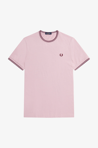 Fred Perry Twin Tipped regular fit T-shirt M1588, korte mouw O-hals, Chalky Pink, roze