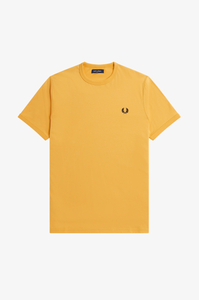 Fred Perry Ringer regular fit T-shirt M3519, korte mouw O-hals, Golden Hour, geel
