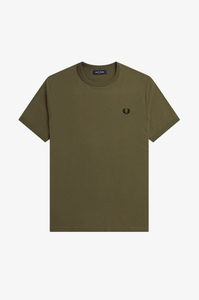 Fred Perry Ringer regular fit T-shirt M3519, korte mouw O-hals, Uniform Green, groen