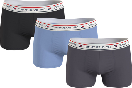 Tommy Hilfiger trunk (3-pack), heren boxers normale lengte, zwart, grijs, lichtblauw