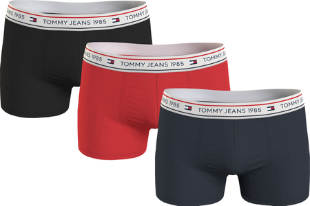 Tommy Hilfiger trunk (3-pack), heren boxers normale lengte, zwart, rood, blauw