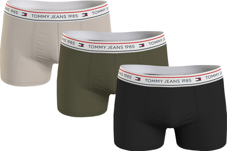 Tommy Hilfiger trunk (3-pack), heren boxers normale lengte, beige, zwart, olijfgroen