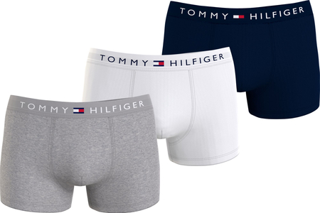 Tommy Hilfiger trunk (3-pack), heren boxers normale lengte, blauw, grijs, wit
