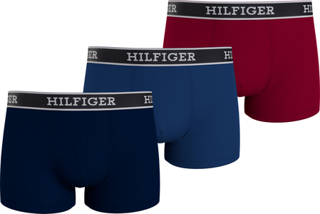 Tommy Hilfiger trunk (3-pack), heren boxers normale lengte, blauw, kobalt, rood