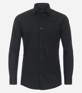 Redmond comfort fit overhemd, popeline, zwart