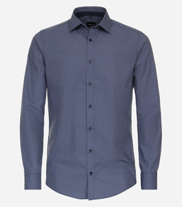 VENTI modern fit overhemd, popeline, blauw dessin