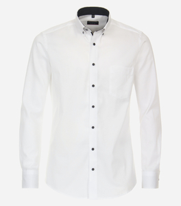 Redmond modern fit overhemd, popeline, wit dessin