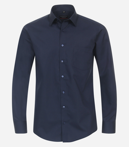 Redmond modern fit overhemd, popeline, blauw