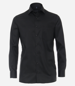 CASA MODA comfort fit overhemd, mouwlengte 7, twill, zwart