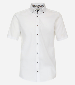 VENTI modern fit overhemd, korte mouw, popeline, wit
