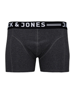 JACK & JONES Jacsense trunks (1-pack), heren boxer normale lengte, donkergrijs melange