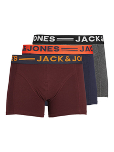 JACK & JONES Jaclichfield trunks (3-pack), heren boxers normale lengte, donkerrood