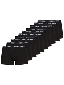 JACK & JONES Jacsolid trunks (10-pack), heren boxers normale lengte, zwart