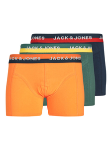JACK & JONES Jacoli trunks (3-pack), heren boxers normale lengte, groen, blauw en oranje