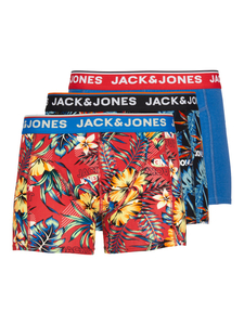 JACK & JONES Jacazores trunks (3-pack), heren boxers normale lengte, zwart, rood en blauw