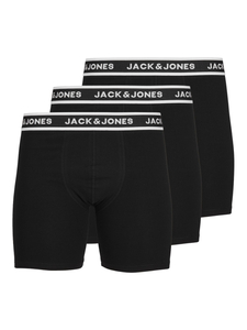JACK & JONES Jacsolid boxer briefs (3-pack), heren boxers extra lang, zwart
