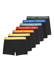 JACK & JONES Jacvito solid trunks (7-pack), heren boxers normale lengte, zwart