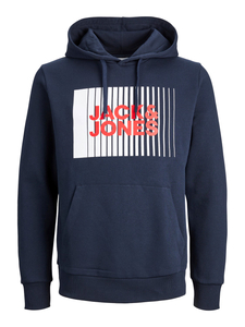 JACK & JONES Corp logo sweat hood play regular fit, heren hoodie katoenmengsel met capuchon, blauw