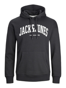 JACK & JONES Josh sweat hood regular fit, heren hoodie katoenmengsel met capuchon, zwart