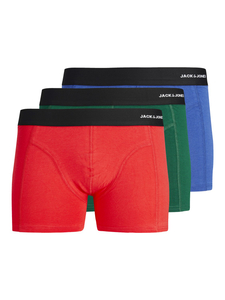 JACK & JONES Jaclucas bamboo trunks (3-pack), heren boxers normale lengte, blauw, rood en groen