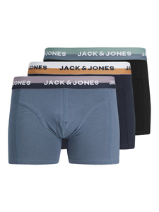 JACK & JONES Jwheric trunks (3-pack), heren boxers normale lengte, zwart en, blauw