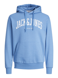 JACK & JONES Josh sweat hood regular fit, heren hoodie katoenmengsel met capuchon, lichtblauw