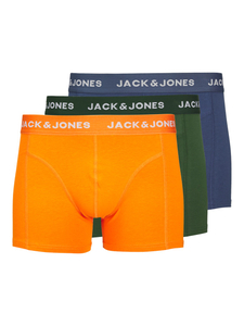 JACK & JONES Jackex trunks (3-pack), heren boxers normale lengte, donkergroen, blauw en oker