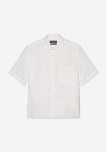 Marc O'Polo regular fit heren overhemd, korte mouw, structuur, wit