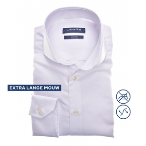 Ledub slim fit overhemd, mouwlengte 72 cm, wit