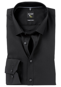 OLYMP No. Six super slim fit overhemd, zwart (met extra tailleringsnaden)