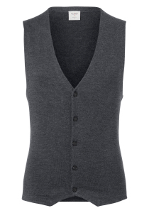 OLYMP Level 5 body fit gilet, wol met zijde, antraciet grijs mouwloos vest