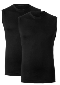 SCHIESSER American T-shirt tanktops (2-pack), muscle shirt O-hals, zwart