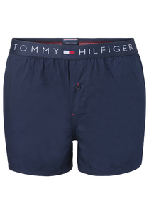Tommy Hilfiger woven boxershort (1-pack), heren boxer katoen, wijd model, blauw uni