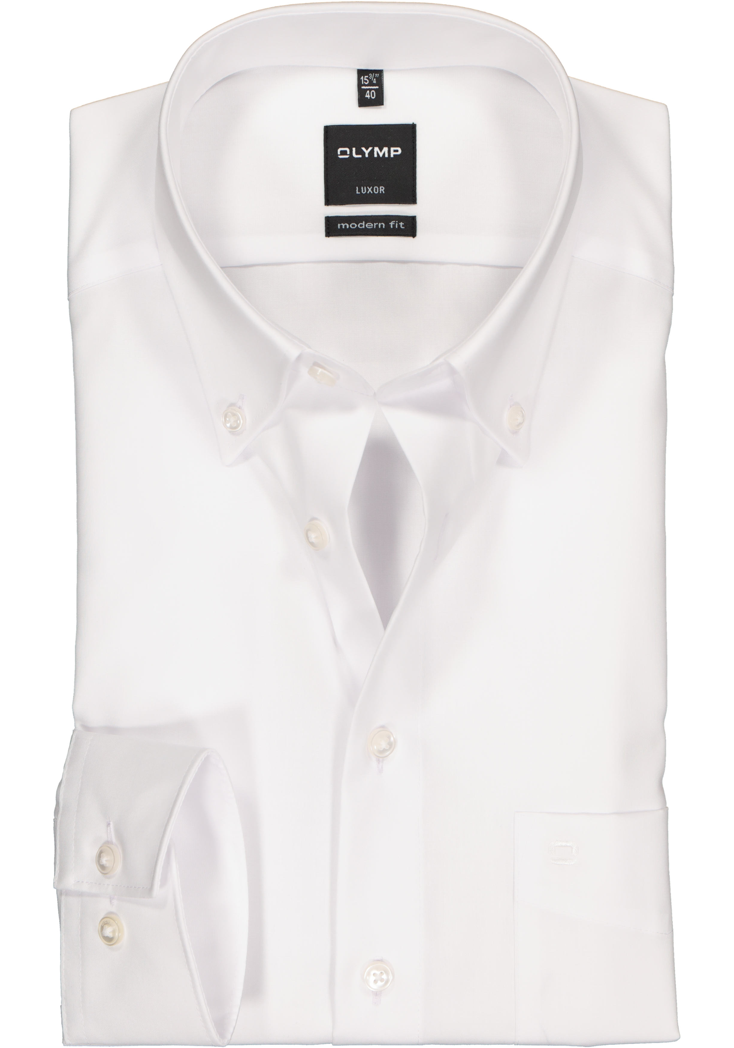 Geld rubber Lelie toewijding OLYMP Modern Fit overhemd, wit (Button Down) - Gratis bezorgd