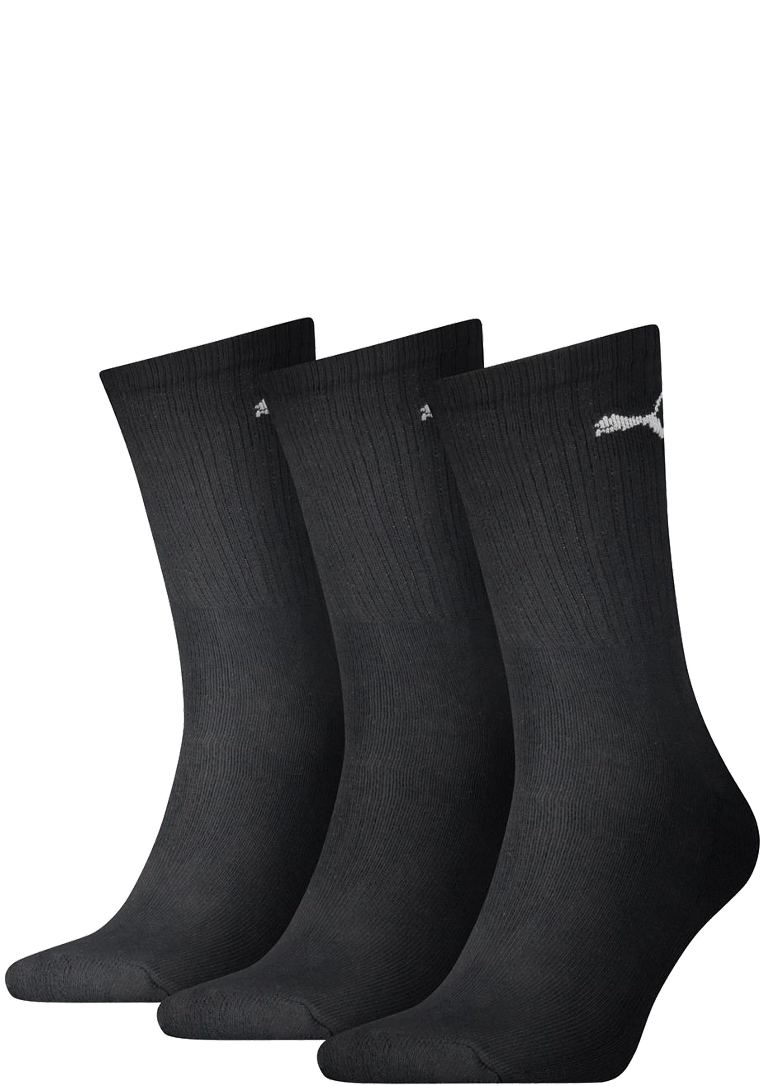 religie koppeling hardop Puma Crew Sock (3-pack), sokken, zwart - SALE tot 70% korting