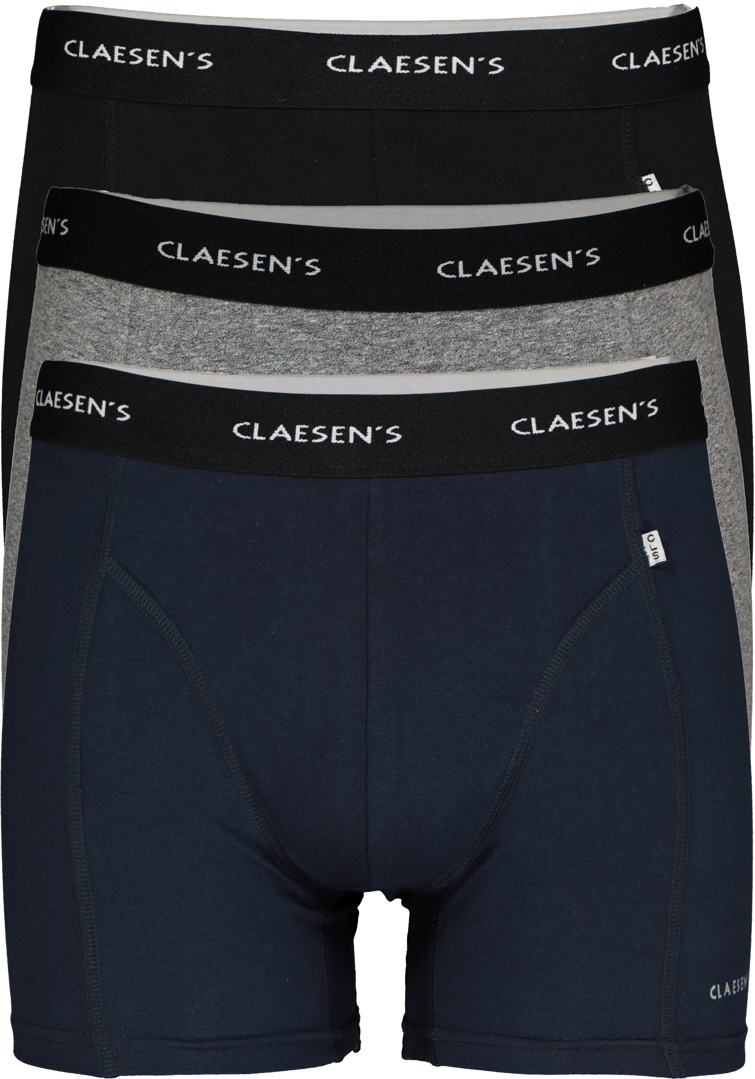 zweer Kunstmatig Deter Claesen's Basics boxers (3-pack), heren boxers lang, zwart, grijs... - SALE  tot 50% korting