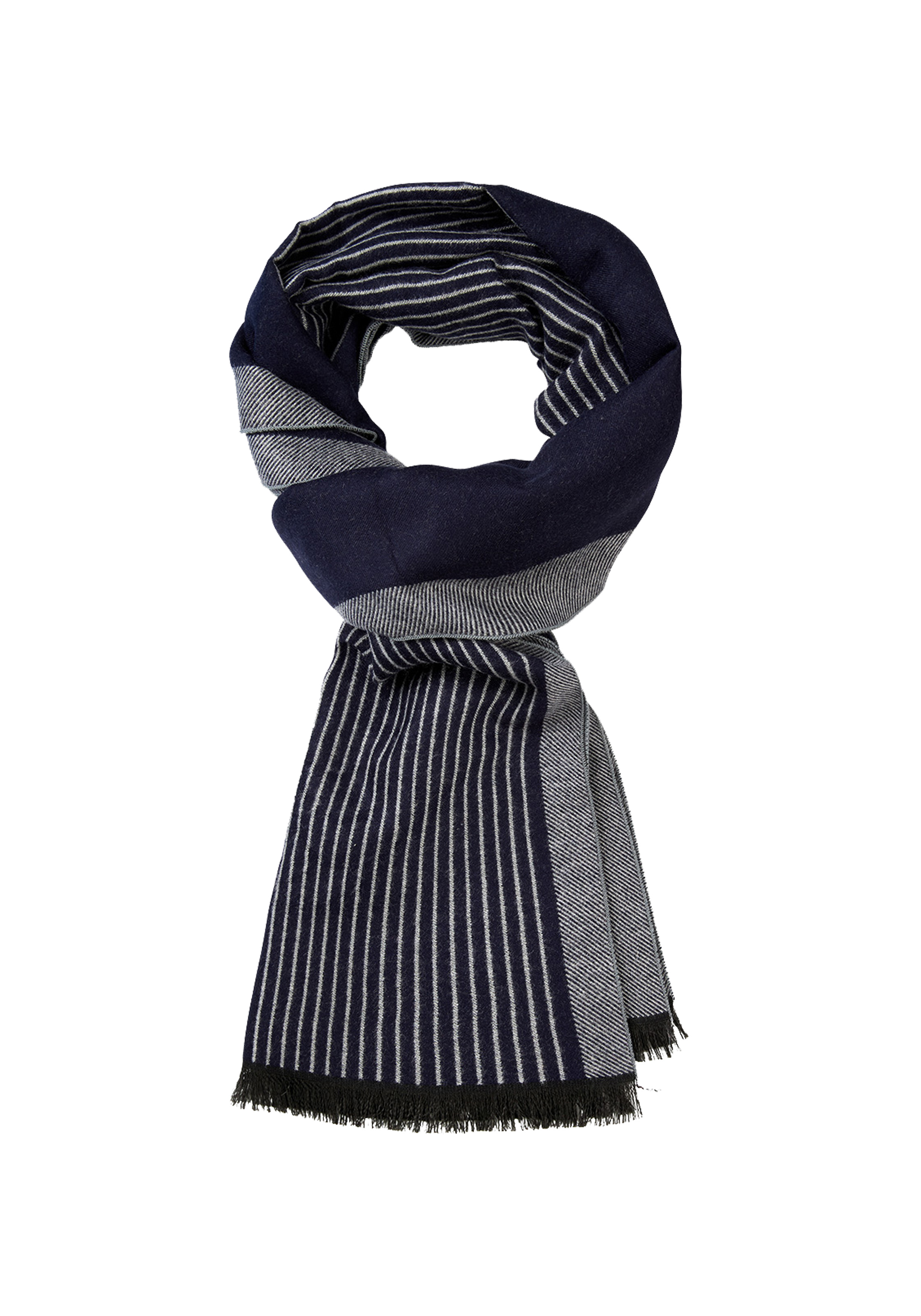 onbekend Kapel Viva Michaelis heren sjaal, blauw met grijs gestreept - Shop de nieuwste  voorjaarsmode