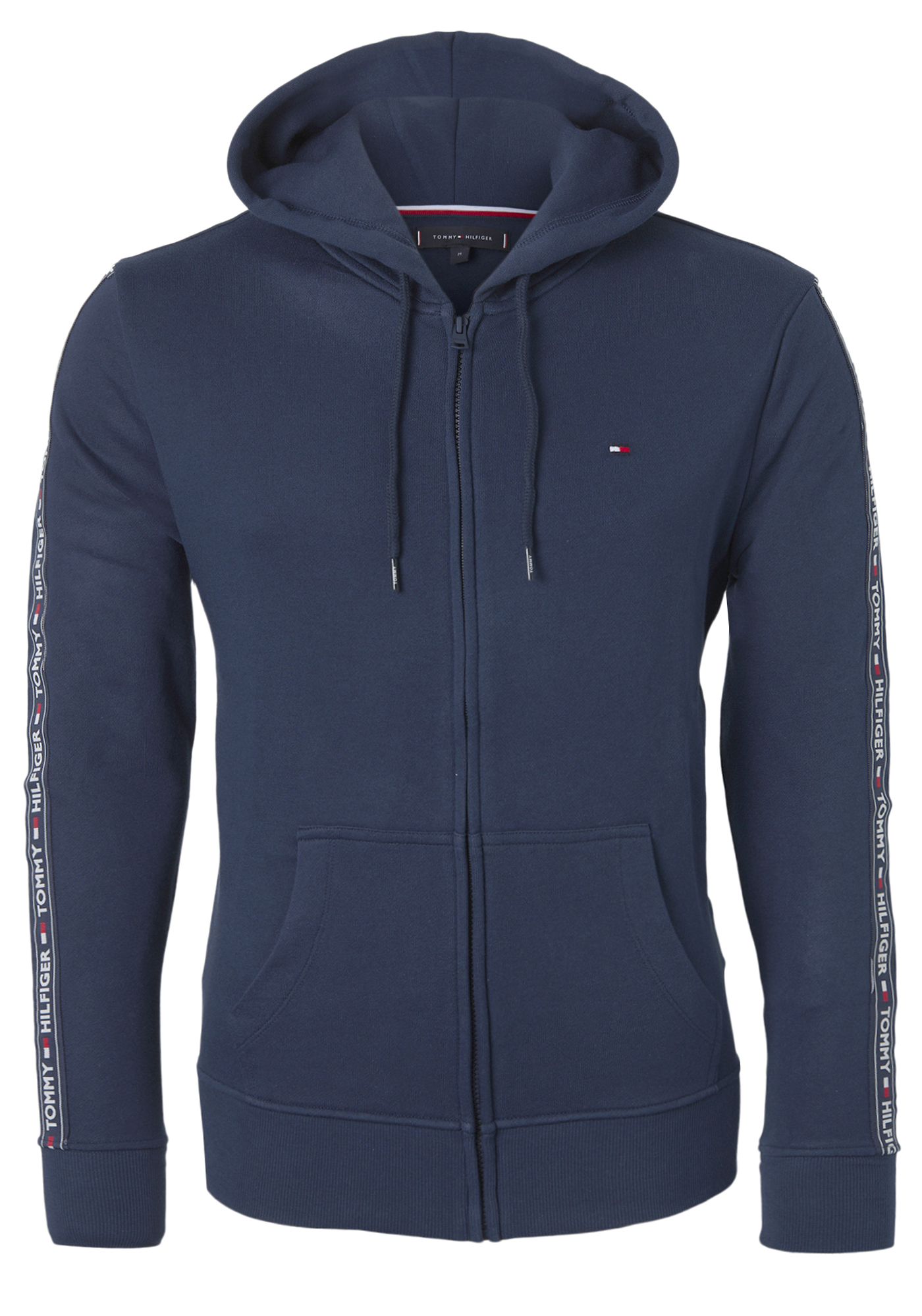 blik Shetland Decimale Tommy Hilfiger hoodie jacket, heren sweatvest middeldik, blauw - Zomer SALE  tot 50% korting